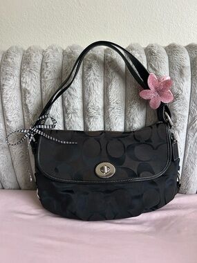 Coach signature turn-lock flap shoulder bag
